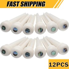 12PCS Bone Guitar Bridge Pin String Peg Abalone Shell Dot Luthier nut saddle