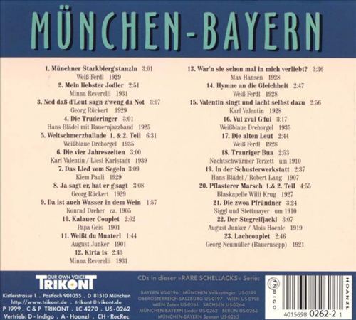 VARIOUS ARTISTS - MUNCHEN-BAYERN: LIEDER & COUPLETS NEW CD - 第 1/1 張圖片