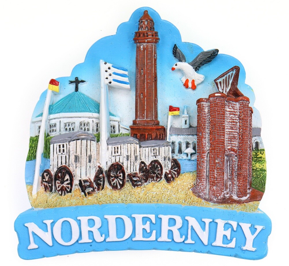 Norderney Magnet Leuchtturm North Sea Poly Gloss Lacquer Souvenir Germany
