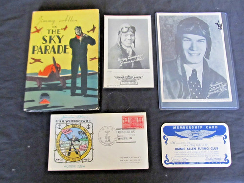 1930'S JIMMY ALLEN PILOT-RADIO-PHOT-MEMBERSHIP-BOOK-COVER COLLECTION