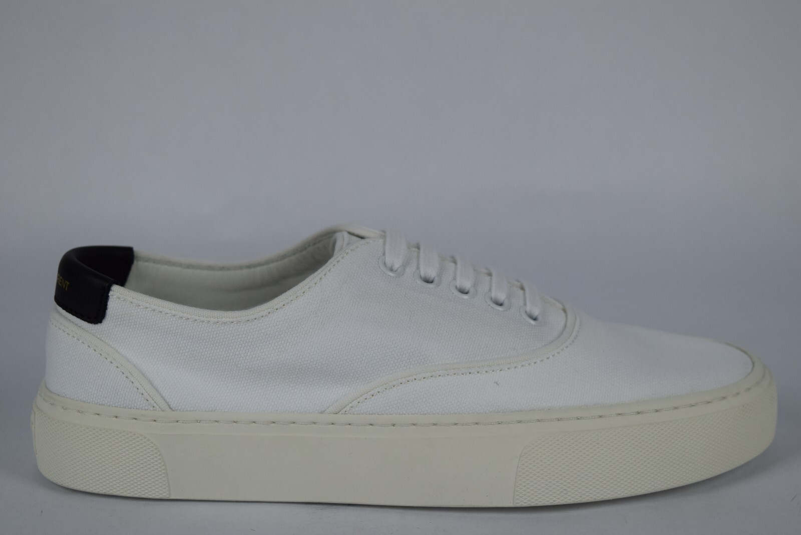 Sneakers basse nuove con scatola da donna YSL Saint Laurent Venice taglia 39 logo tela bianca