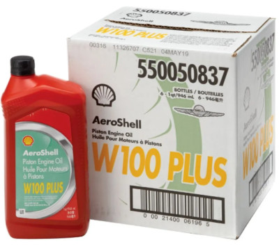 AeroShell Oil W100 Plus; 550050837; Case of 6 - 1 Quart Bottles