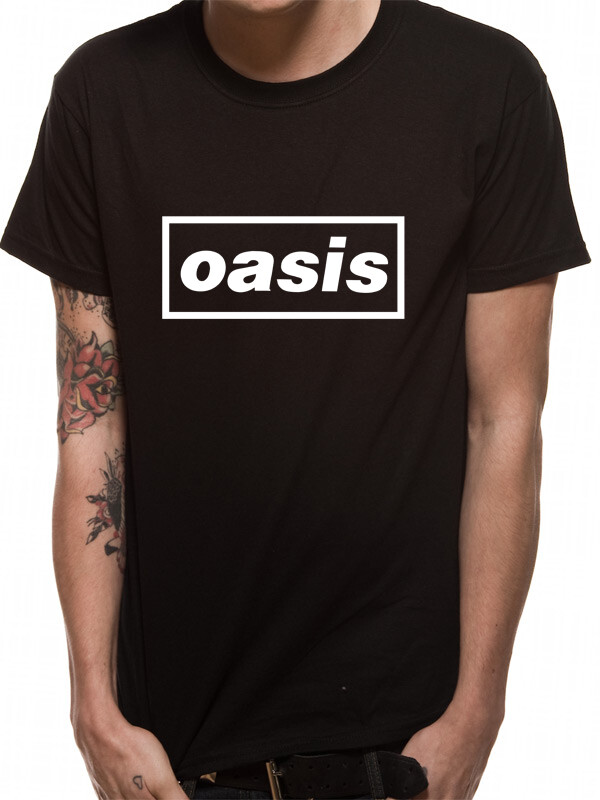 Oasis T Shirt Black Logo Definitely Maybe Official Licensed Black