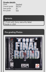 9.8 A+ TOP POP The Final Round Golf Sony PlayStation 1 PS1 WATA GRADED VGA CGC