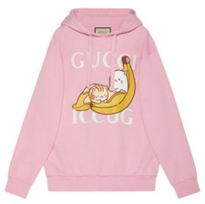 Gucci x Bananya SS21 Hoodie Long Sleeve Sweatshirt Women's Pink