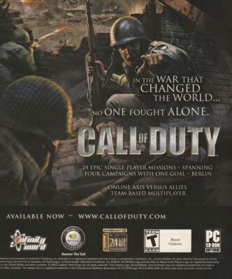 Vintage 2004 CALL OF DUTY Original PC CDROM Print Ad 20x26cm GPM 185