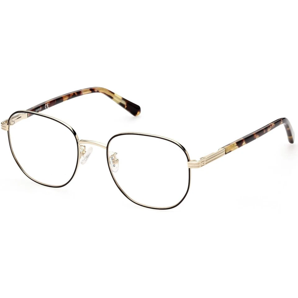 Marco redondo de gafas GUESS GU50067-D 032 negro/otros metales 52-20-150 ajuste asiático Foto 2 de 2