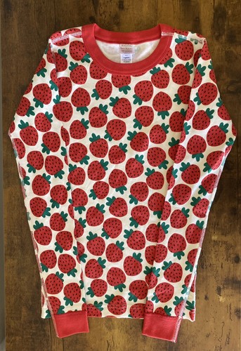 Hanna Andersson Strawberry Jam Organic Cotton Pajama Top Long Sleeve 160 14/16 - Picture 10 of 12