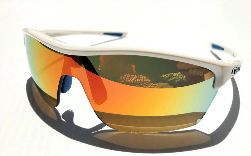 NUEVO REVO EDGE Blanco Brillante POLARIZADO Naranja Lente de Vidrio Gafas de Sol 1074 09 OG Foto 3 de 4