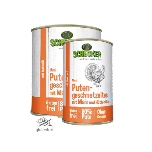 Schecker Nassfutter - Putengeschnetzeltes mit Kokosöl - gutenfrei 12 x 820 g - Bild 5 von 5