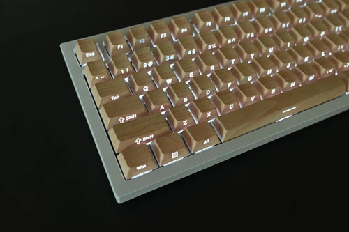 Backlit Birch Wood Imitation Keycap Set | Cherry MX | Mechanical Keyboard | PBT