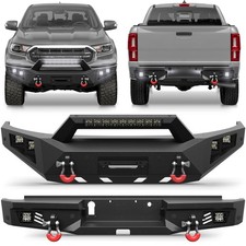 For Ford Ranger 2019-2023 Offroad Steel Front Rear Bumper Wwinch Plate Lights
