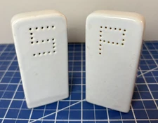 Vintage Chambers Stove Salt Pepper Set for Art Deco Model A White
