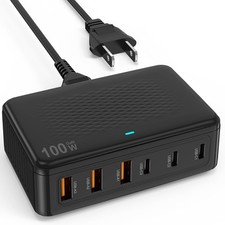 USB C Fast Charger Block, 100W GaN 6 Port PD USB C Wall Charging Station Hub,...
