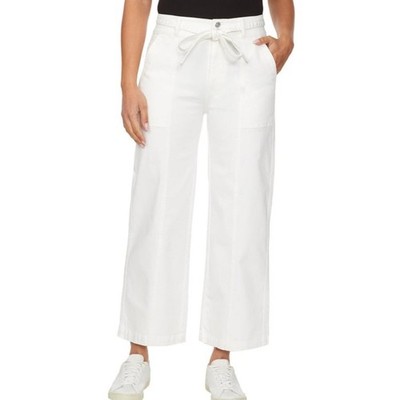 Hudson Wide Leg Pants White Coastal Resort High Rise Relaxed Casual Size 8
