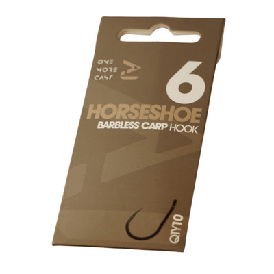 One More Cast Horseshoe Hooks   Barbless, High Strength, Ultra Sharp, Carp Ta...