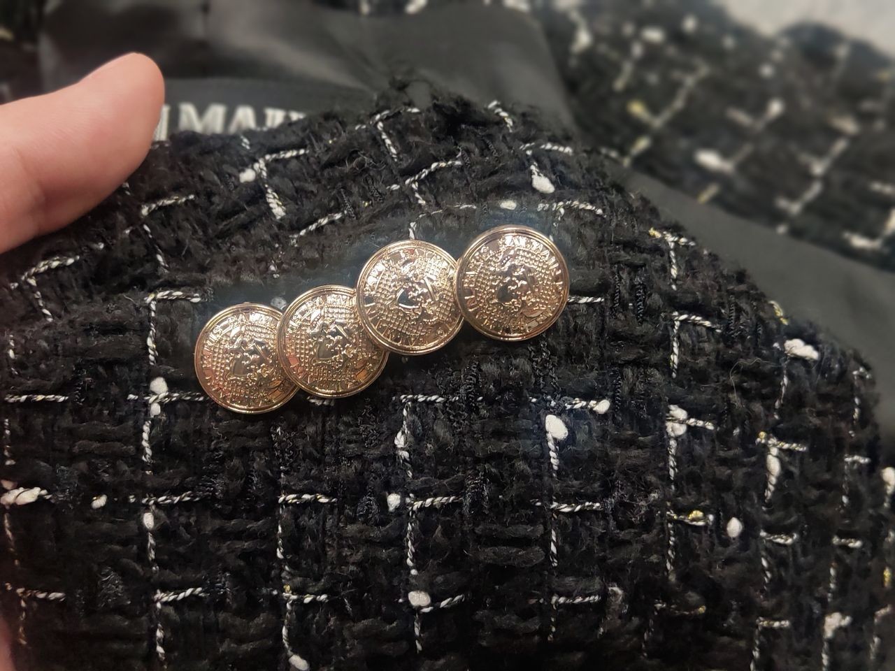 Balmain Paris Authentic Double Breasted black twe… - image 11