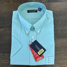 Roundtree  Yorke NEW Easy Care GREEN Shirt Short Sleeve Button Down XL NWT D6
