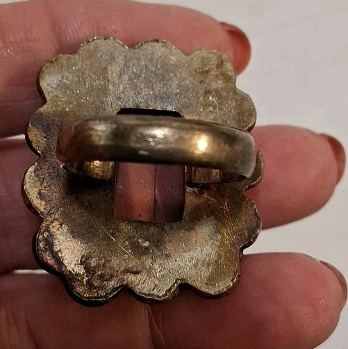 925 Sterling Silver Large  Agate? Statement Ring/… - image 5