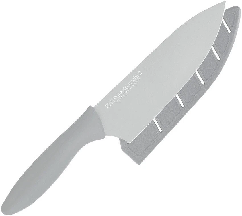 Kai-USA Chefs Kitchen Knife High Carbon Steel Blade Gray Synthetic Handle - 5077