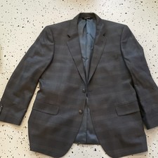 Jos. A. Bank Men's Gray Plaid Suit Jacket Two-Button Notch Lapel Regular
