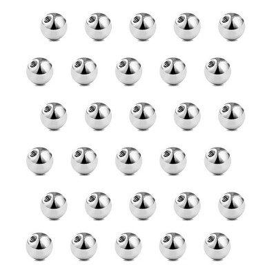 30er Piercing Kugeln 3mm Silber Ersatzkugel Schraubkugel Chirurgenstahl 1,2mm...