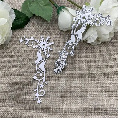 Winter Skates Snowflakes Corner Edge Metal Cutting Dies Scrapbooking Card Craft