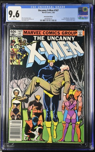 Uncanny X-Men #167 CGC NM+ 9,6 weiße Seiten Kiosk Variante Marvel 1983