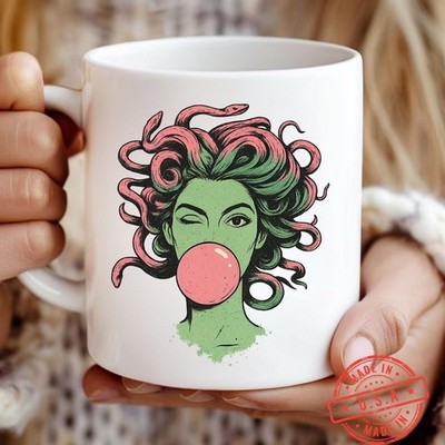 Medusa Bubblegum Mug, Mythological Snake Hair Goddess Cup 11Oz Mug