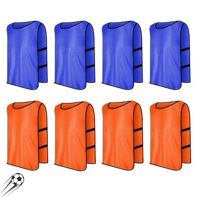 AZY Soccer Vest for Kids Teens and (115 145 cm) in height, Orange & Navy Blue 