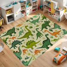 Dinosaur Area Rug - for Bedroom and Living Room Decor Soft Dino Rug - 36x24 i...