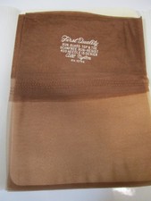 1 PR VINTAGE WILDMAN RHT MESH KNIT SHEER SHINY NYLON STOCKINGS 11 LONG 36" CINNA