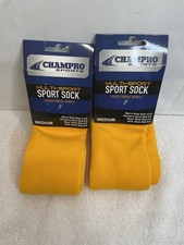 Lot Of 2 Champro Sports Medium Gold Unisex Adult Child Multi-Sports Socks
