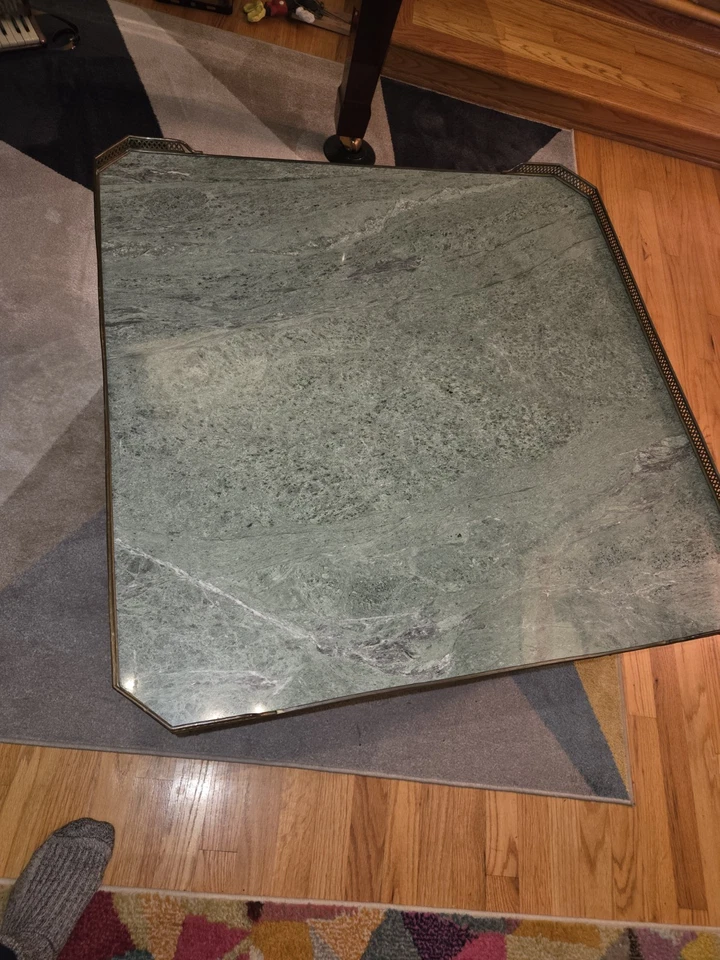 EXQUISITE French Green Marble Louis XVI Coffee Table - Image 4 of 4