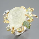 Handmade jewelry 17 ct Natural Prehnite Ring 925 Sterling Silver Size 8 /R457688
