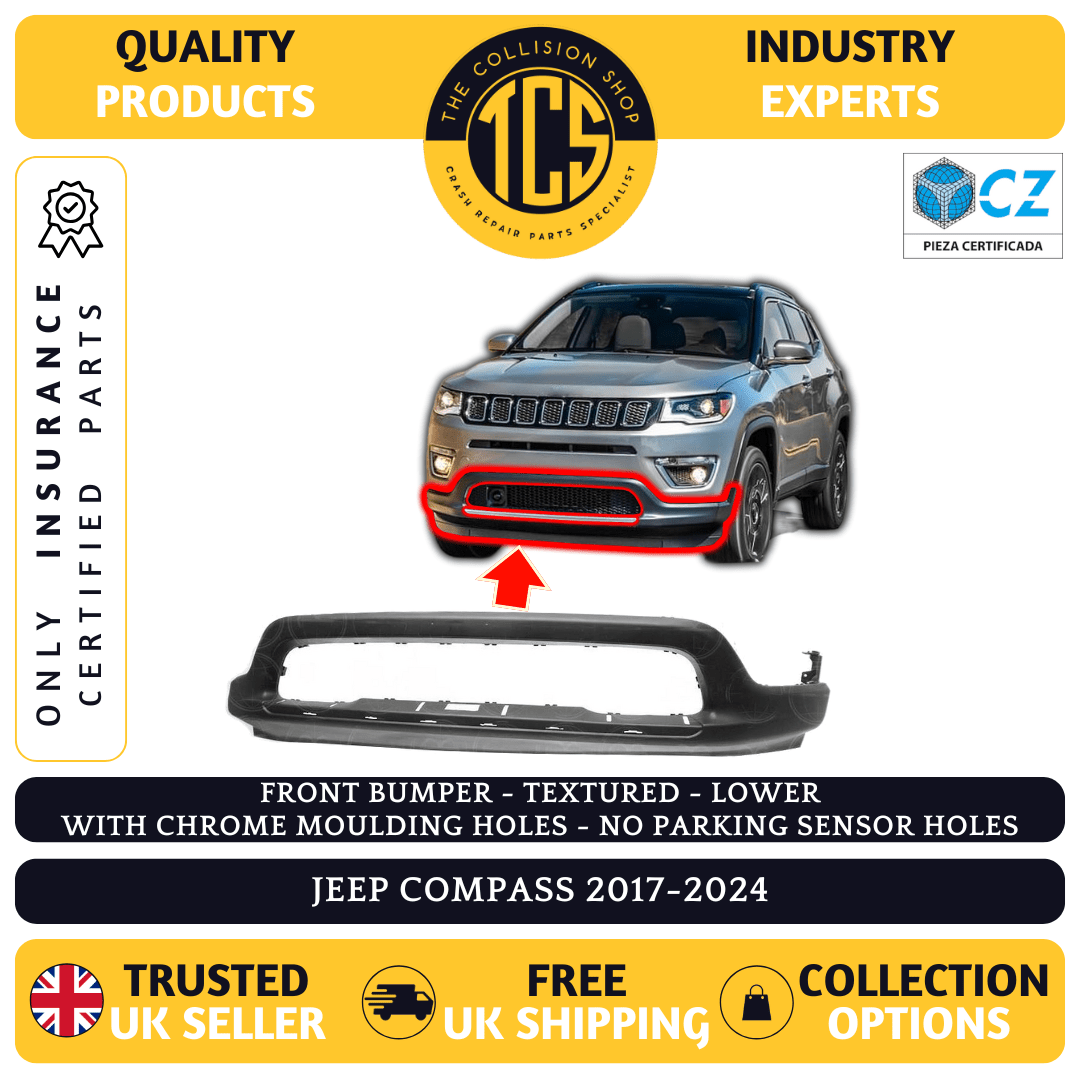 JEEP COMPASS 2017-2024 FRONT BUMPER TEXTURED LOWER FOR CHROME INSURANCE CERTIF'D