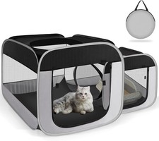 Large Cat Playpen with Separate Areas,Outdoo Indoor Cat Enclosures,Portable P...