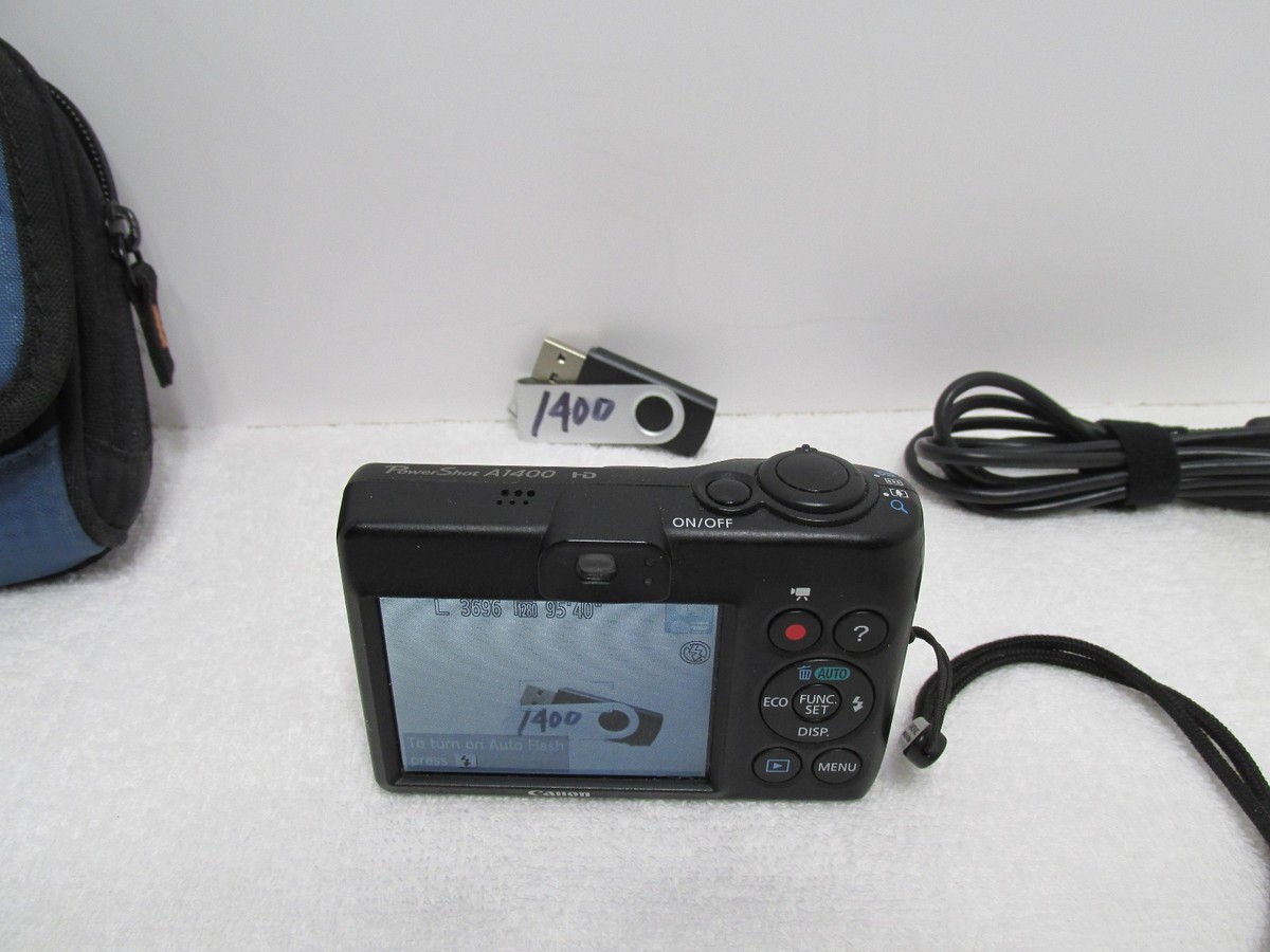 Canon PowerShot A1400 16.0 MP Digital Camera - Black for sale