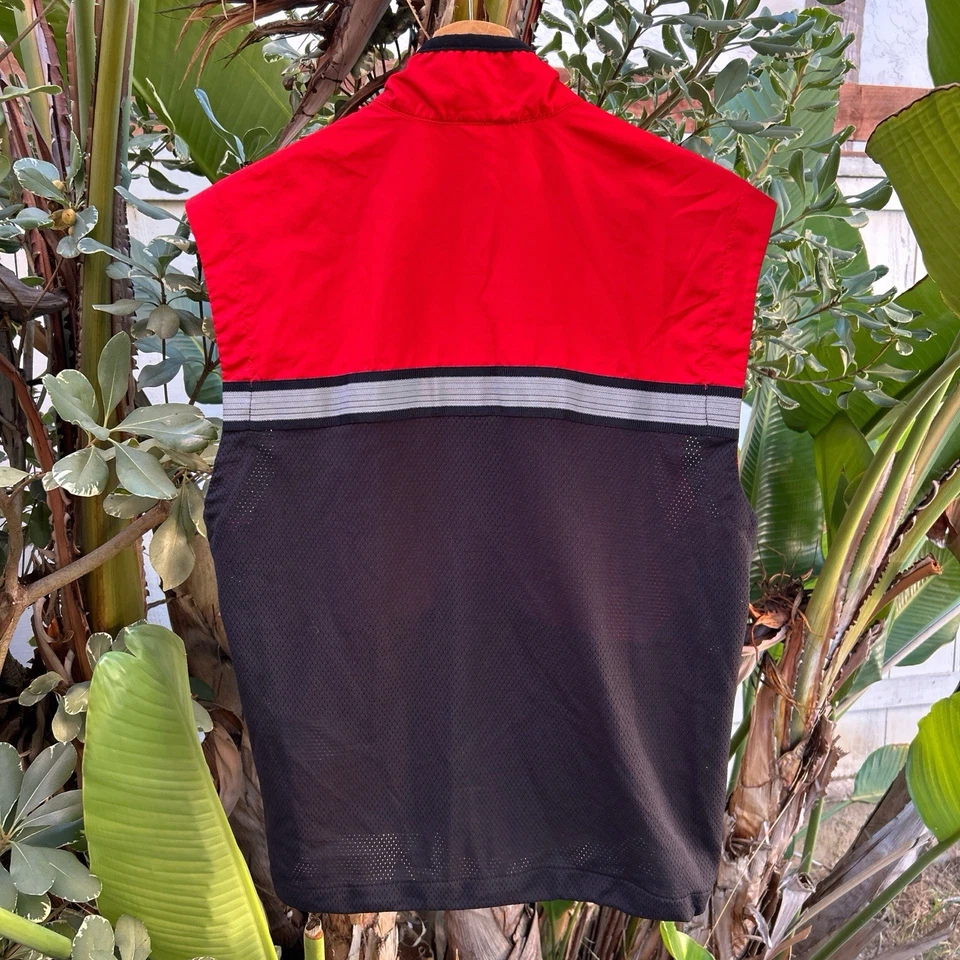 Винтажный 90-х Nike красный велосипедный жилет маленький светоотражающая сетка Тайвань - Изображение 3 из 4