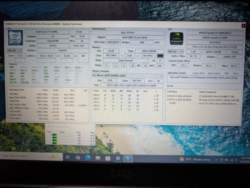 Dell Precision M4800 | i7-4710MQ | 16GB | 256GB SSD + 1TB HDD | NVIDIA | Backlit - Picture 13 of 15