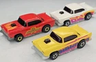 3 Hot Wheels Blackwall Hot Ones 55' Chevy Yellow White Red Variation Vintage
