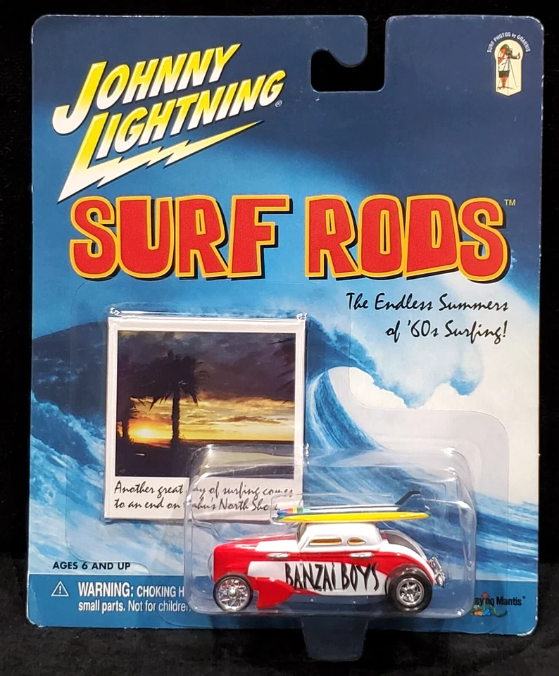 Johnny Lightning Ford Speed Coupe Surf Rods Banzai Boys Barris Car w/Surfboards - Image 2 of 2