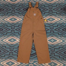 Carhartt Kids' Duck Washed Bib Overall Size 7 Work Wear Tan