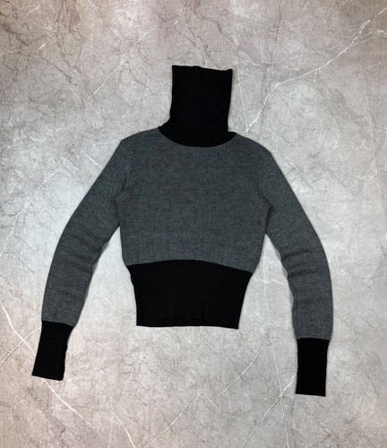 Miu Miu, Vintage Miu Miu Cropped Turtleneck Knit Sweater Wool Blend Made in Italy Size IT