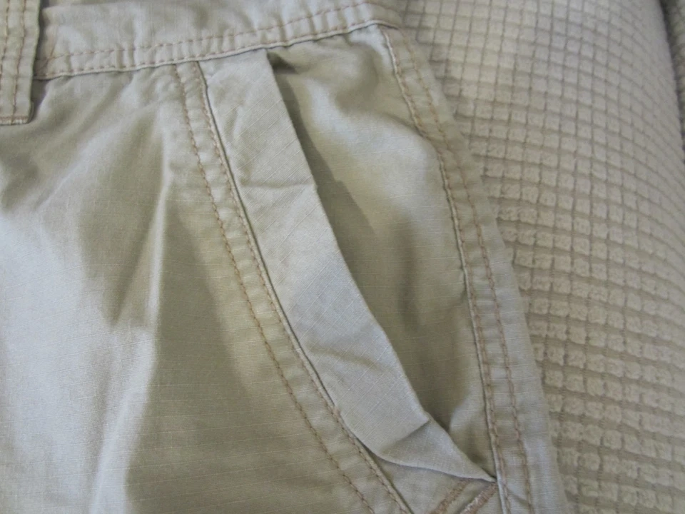 PANTALONES CORTOS CARGO ORIGINALES ROUTE 66 TALLA 34" ALGODÓN PREMIUM VINTAGE BEIGE 8 BOLSILLOS Foto 4 de 4