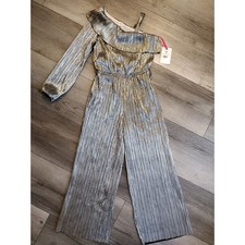 Justice girls size M 10 New with tags silver one piece jumper romper