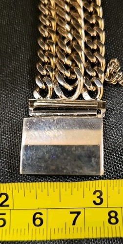 Vintage Hobe Triple Kette Armband Silber Signiert - Bild 11 von 15