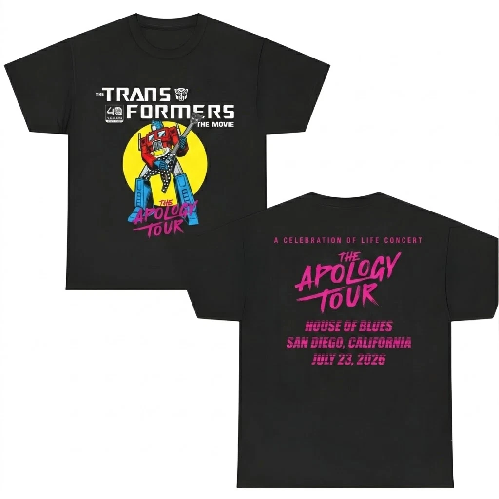Transformers The Apology Tour 2026 San Diego CA Two Sided T-Shirt