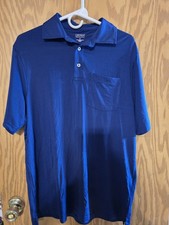 Cremieux Performance Polo Shirt Mens Size Med Stretchy Fabric Blue