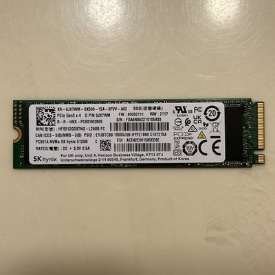 SK Hynix 512GB PC601 M.2 NVMe PCIe Gen 3x4 SSD Solid State HFS512GD9TNG